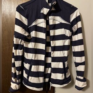 Lululemon jacket. Size 8. Navy/off white stripe.